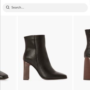 Black Booties with brown heel